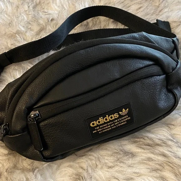 Adidas Black Leather Belt Bag - Picture 1 of 8